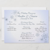 Snowflake Ice Blue Wedding Programme Kaart (Voorkant)