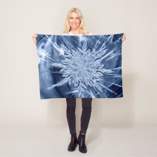 Snowflake Ice Crystal Fleece Deken