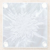 Snowflake Ice Crystal Glazen Onderzetter (Achterkant)