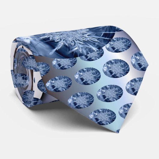 Snowflake Ice Crystal Stropdas (Opgerold)