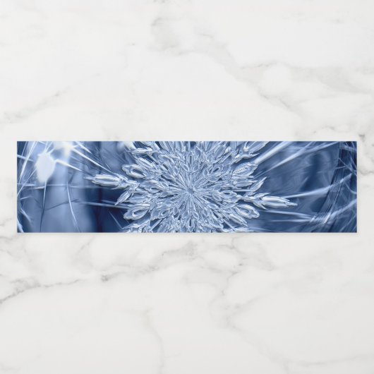 Snowflake Ice Crystal Waterfles Etiket (Enkel label)