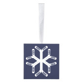 Snowflake Ice Hockey Sticks Holiday Decoration Ornament (Rechts)