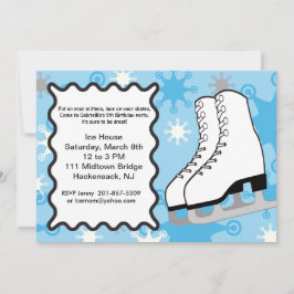Snowflake Ice-schaatsen Birthday party Invitation Kaart