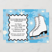 Snowflake Ice-schaatsen Birthday party Invitation Kaart (Voorkant / Achterkant)