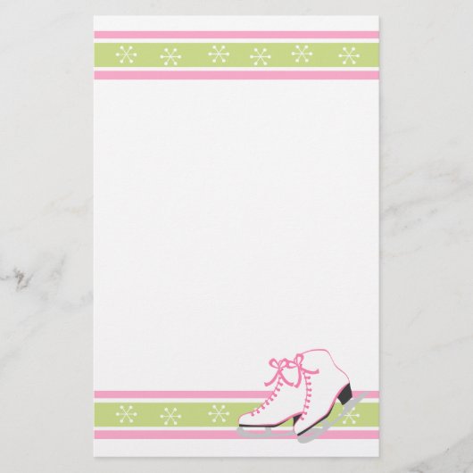Snowflake Ice-Schaatsen Briefpapier (Voorkant)