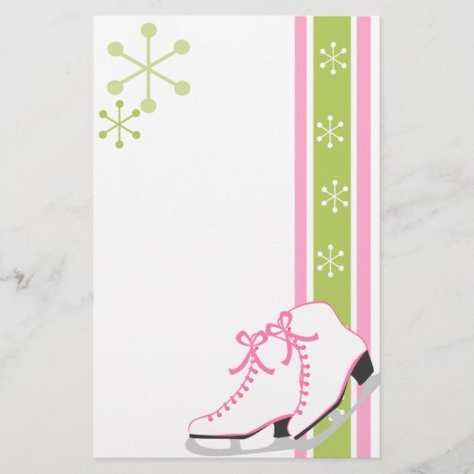 Snowflake Ice-Schaatsen Briefpapier (Voorkant)