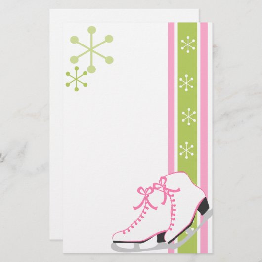 Snowflake Ice-Schaatsen Briefpapier (Voorkant / Achterkant)