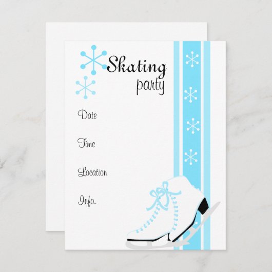 Snowflake Ice-Schaatsen Kaart (Voorkant / Achterkant)