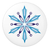 Snowflake Icy Winter Colors Keramische Knop (Voorkant)