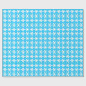 Snowflake Impressions - Blauw en wit Cadeaupapier (Vlak)