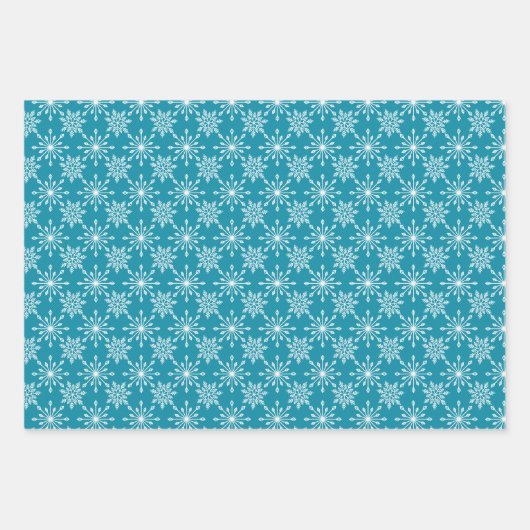 Snowflake in blauw inpakpapier vel (Voorkant 3)