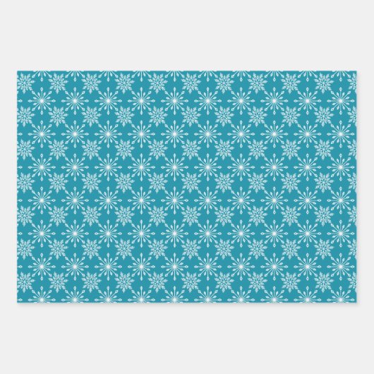 Snowflake in blauw inpakpapier vel (Voorkant 2)