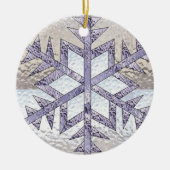 Snowflake in Glas in lood Keramisch Ornament (Voorkant)
