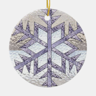 Snowflake in Glas in lood Keramisch Ornament