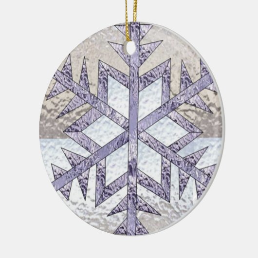 Snowflake in Glas in lood Keramisch Ornament (Links)