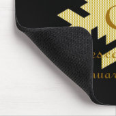 "Snowflake in Gold & White Pset" - Monogram (1) Muismat (Hoek)
