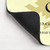 "Snowflake in Gold & White Pset" - Monogram (1) Muismat (Hoek)