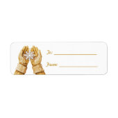Snowflake in Honey Gold Gloves Christmas Etiket (Voorkant)
