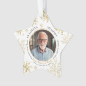 Snowflake In Loving Memory Memorial Star Christmas Ornament (voorkant)