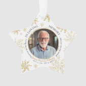 Snowflake In Loving Memory Memorial Star Christmas Ornament (voorkant)