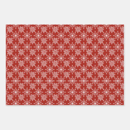 Snowflake in rood inpakpapier vel
