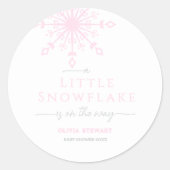 Snowflake is on the way Winter Baby Shower Ronde Sticker (Voorkant)