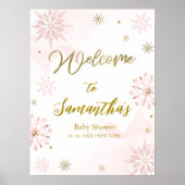Snowflake is onderweg naar het Baby shower Welkoms Poster (Voorkant)