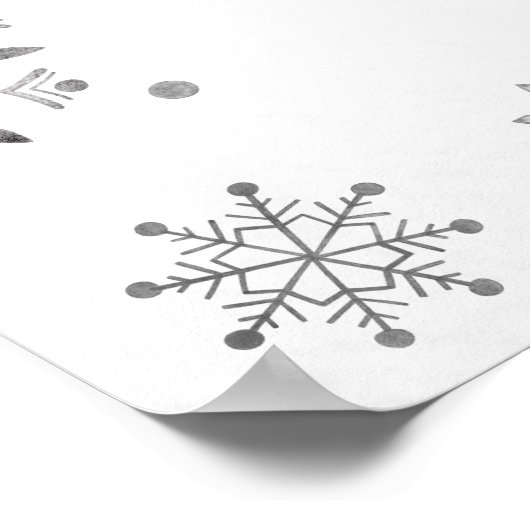 Snowflake is onderweg naar het Baby shower Welkoms Poster (Hoek)