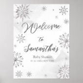 Snowflake is onderweg naar het Baby shower Welkoms Poster (Voorkant)