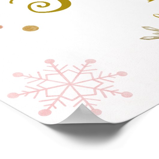 Snowflake is onderweg naar het Baby shower Welkoms Poster (Hoek)