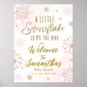 Snowflake is onderweg naar het Baby shower Welkoms Poster (Voorkant)