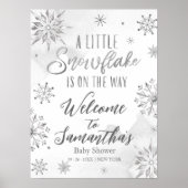 Snowflake is onderweg naar het Baby shower Welkoms Poster (Voorkant)