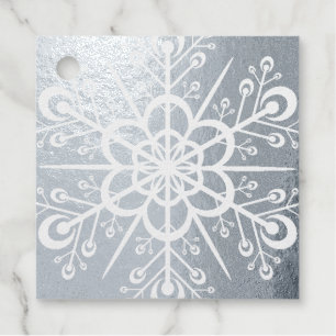 Snowflake is uitgesneden op Eigen zilver of goudol Bedankjes Labels