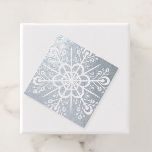Snowflake is uitgesneden op Eigen zilver of goudol Bedankjes Labels (Met doos)