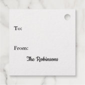 Snowflake is uitgesneden op Eigen zilver of goudol Bedankjes Labels (Achterkant)