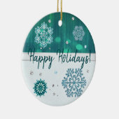 Snowflake Jewelde 3D CUSTOM MESSAGE Keramisch Ornament (Rechts)