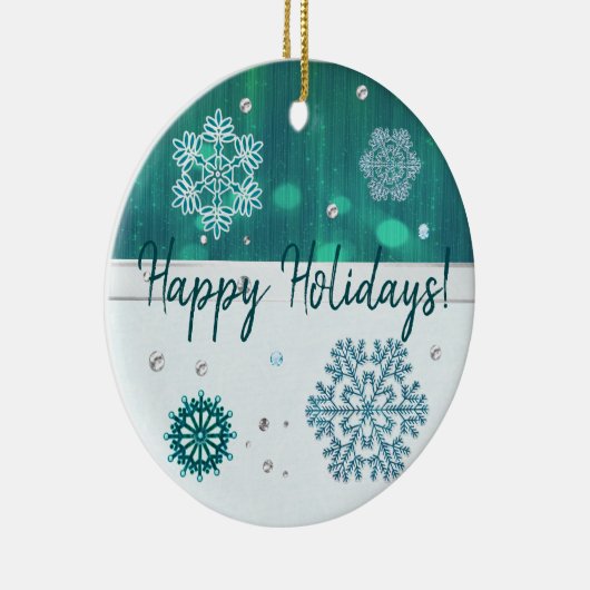 Snowflake Jewelde 3D CUSTOM MESSAGE Keramisch Ornament (Rechts)