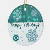Snowflake Jewelde 3D CUSTOM MESSAGE Keramisch Ornament (Links)