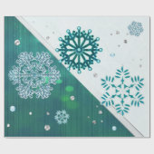 Snowflake Jeweled 3D Cadeaupapier (Vlak)