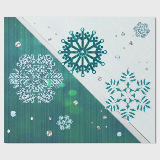 Snowflake Jeweled 3D Cadeaupapier (Vlak)