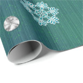 Snowflake Jeweled 3D Cadeaupapier (Rol Hoek)