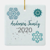 Snowflake Jeweled 3D Keramisch Ornament (Achterkant)