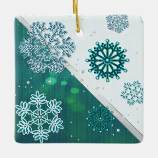 Snowflake Jeweled 3D Keramisch Ornament
