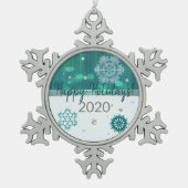 Snowflake Jeweled 3D Tin Sneeuwvlok Ornament (Voorkant)