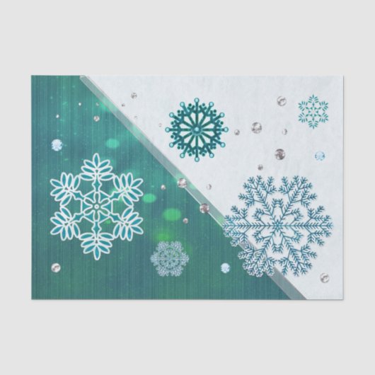 Snowflake Jeweled 3D Tissuepapier (Voorkant)