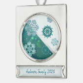 Snowflake Jeweled 3D Verzilverd Banner Ornament (Links)