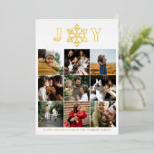 Snowflake Joy 9 Foto's Prettige feestdagen Gold (Staand Voorkant)