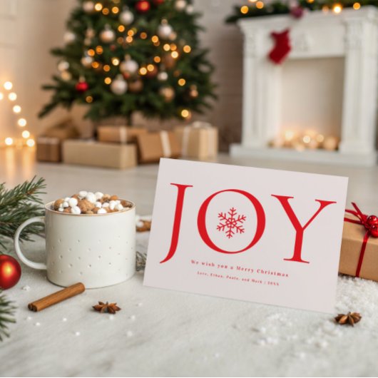 Snowflake Joy Familie Fotocollage Kerstmis Feestdagenkaart