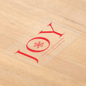 Snowflake Joy Family Photo Collage Christmas Acryl Uitnodigingen (Laagn)