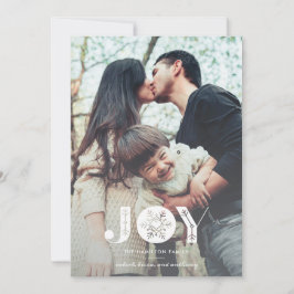 Snowflake Joy Full Bleed Kerstfoto Feestdagenkaart